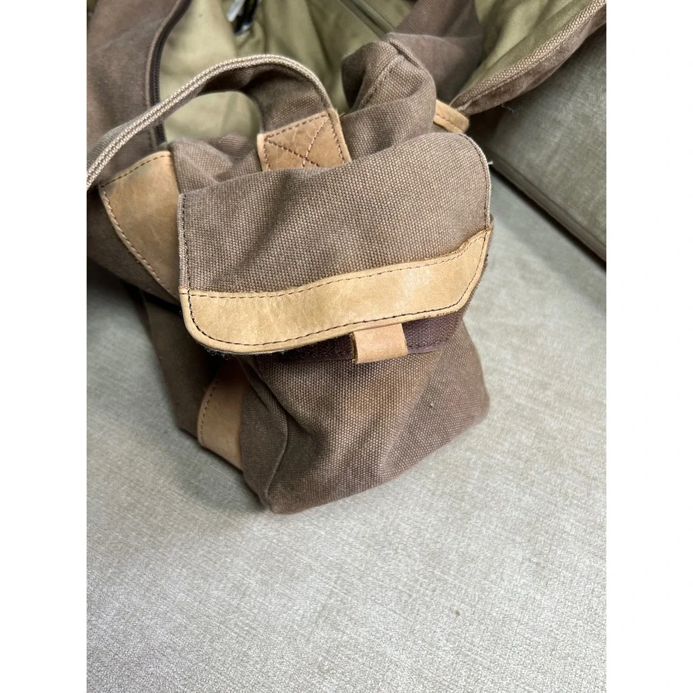 Vintage LL Bean Brown Canvas Leather Trim Messenger Field Bag LLB#0AMN7